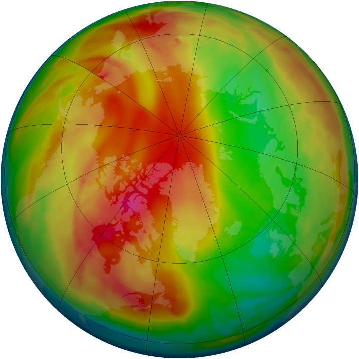 Arctic ozone map for 30 January 2010